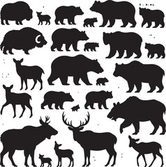 Mountain Deer Standing on Cliff Silhouette

Majestic Stag in the Alpine Forest Vector

Mountain Deer in Morning Fog Silhouette Art

Deer with Antlers Overlooking Peaks Vector

Wildlife Deer Scene in M