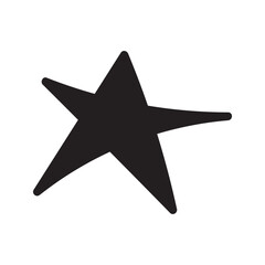 Abstract Black Line Art of A Five-Pointed Star Symbol