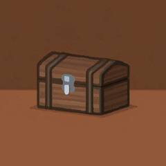 Small Wooden Box Sits Closed on Brown Backdrop

