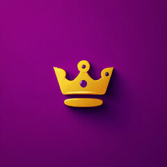 Golden Crown Symbolizes Royal Power on Purple Backdrop


