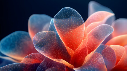 Vibrant Petals in Motion with Liquid Effect, Gradient Background