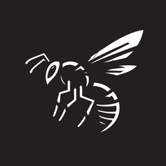 Stylized Wasp Illustration Geometric Insect Design
