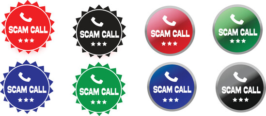 Scam Call Alert Icon – Fraud Phone Call Warning Symbol for Cybersecurity and Mobile Safety

