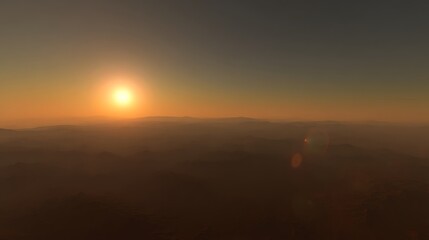 Obraz premium Martian sunset across dunes landscape vista