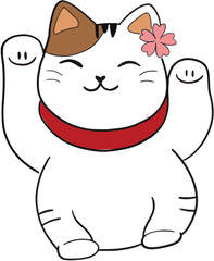 lucky cat illustration vector oriental japanese culture