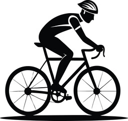 Obraz premium Silhouette of a cyclist and a woman with a bicycle in vintage style