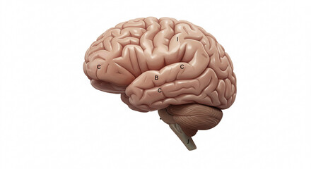 human brain isolated on white background