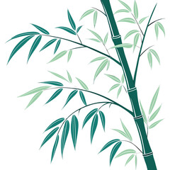 Bamboo illustration vector art design for print and wallpaper background nature, green plant, asian, zen style
