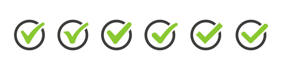 Checkmark icon. Check mark vector set. Checkmark icon set. Tick yes sign. Vote sign set.