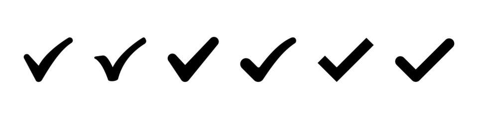Checkmark icon. Check mark vector set. Checkmark icon set. Tick yes sign. Vote sign set.