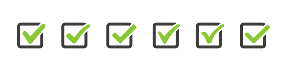 Checkmark icon. Check mark vector set. Checkmark icon set. Tick yes sign. Vote sign set.