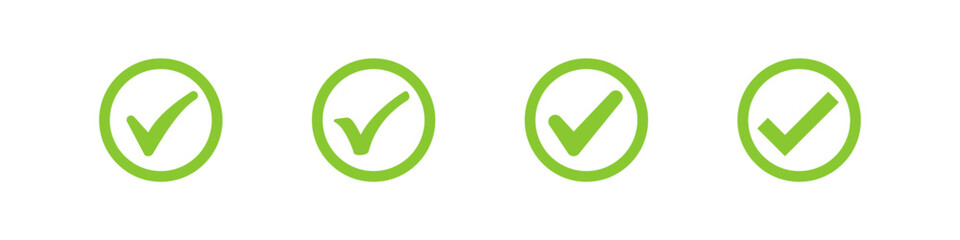 Checkmark icon. Check mark vector set. Checkmark icon set. Tick yes sign. Vote sign set.