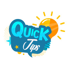 Quick tips — isolated badge, sticker — vector illustration