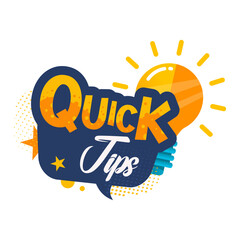 Quick tips — isolated badge, sticker — vector illustration