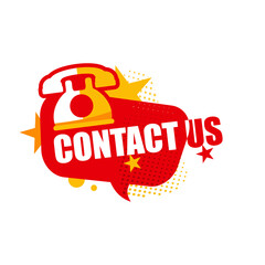 Contact us — isolated badge, sticker — vector illustration