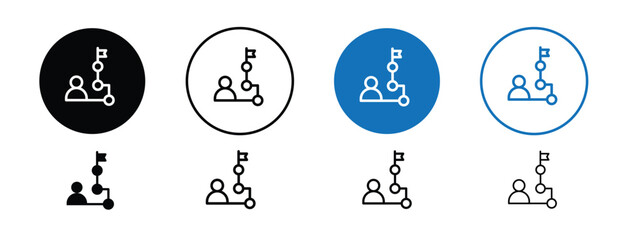 Fototapeta premium Set of 5 pixel perfect colored Succession planning icon with 1 unexpanded, 1 silhouette, Chart and person icon to show future leadership planning in a company.