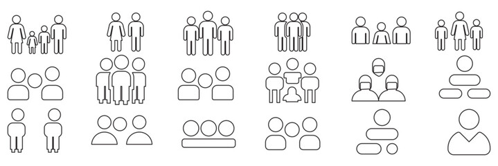 People flat style icon. Team work symbol. Group of humans sign For your web site design, logo, app, UI. illustration