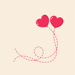 Valentine s Day Card with Hearts and Letter on Pink Background