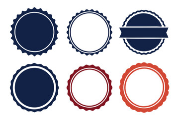 A set of vector round labels with vintage design elements for web banners, buttons, and stickers