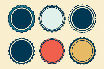Set of round vector frames and labels for design elements, icons, and decorations