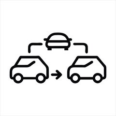 Naklejka premium Car sharing icon transfer illustration isolated on white background