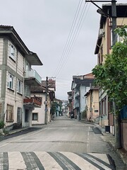 A road with old houses in turkey