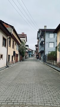 A road with old houses in turkey
