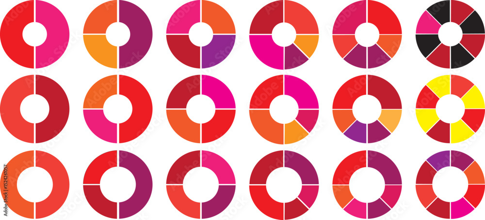 Poster circle diagram, pie chart infographic design. flat process cycle. progress sectors. business element