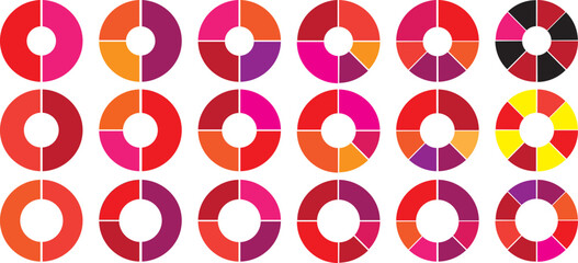 Circle diagram, pie chart infographic design. Flat process cycle. Progress sectors. business elements and statistics with numbers. Colorful diagram collection with Kalar 