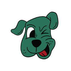 Fototapeta premium dog face cartoon retro illustration