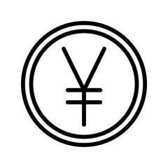 Yen outline icon. Ideal for trading apps or currency exchange UI.