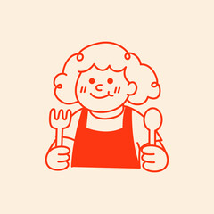 girl with a light bulb vector illustration