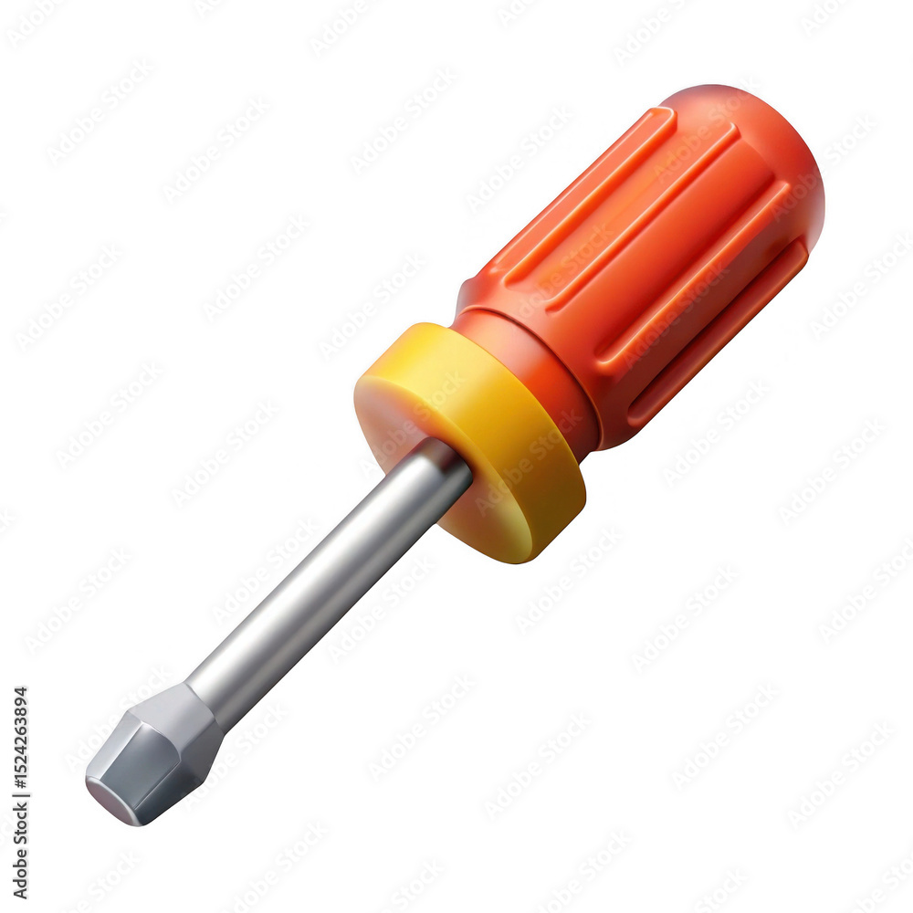 Poster 3d render of screwdriver isolated on transparent background