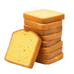 Stack of bread slices isolated on transparent background