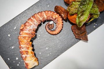 Pulpo a la brasa con verdura