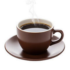 Coffee cup with steam on transparent background