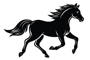 Running Horse Silhouette Vector Illustration for T Shirt Design and Craft Projects