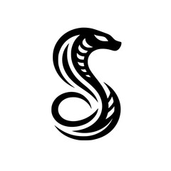 Fototapeta premium Stylized snake forming letter s logo design