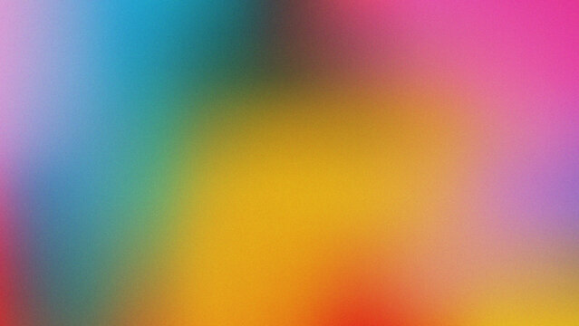 Blue pink white yellow color modern abstract background with colorful gradient, soft blur, line wave, grainy mesh, shimmer glow, and watercolor paper splash. Bright and vibrant design.