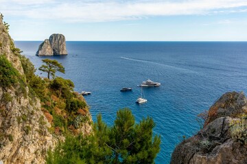 Yachts on Capri's Blue Waters