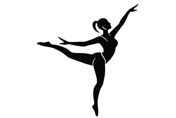 Female Gymnastics Silhouette Vector Art for Sports Design and Fitness Projects 