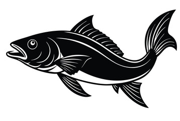 Fototapeta premium Jumping Fish Silhouette Vector Art for Logo and Print Nature and Wildlife Designs