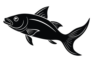 Fototapeta premium Jumping Fish Silhouette Vector Art for Logo and Print Nature and Wildlife Designs