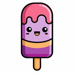 Cute Kawaii Popsicle Ice Cream Cartoon Character
