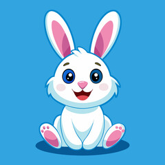Cute Cartoon Rabbit Holding a Carrot Vector Illustration