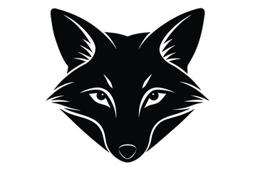 Obraz premium Fox Head Silhouette Vector Illustration Perfect for Logos and Tattoo Designs Minimal Wild Animal Art