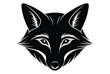 Obraz premium Fox Head Silhouette Vector Illustration Perfect for Logos and Tattoo Designs Minimal Wild Animal Art