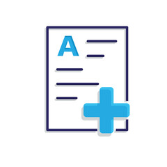 Fototapeta premium Medical icons. Medical records. Documents with medical cross. Prevention, health, diagnosis. Mixed design style