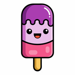 Cute Kawaii Popsicle Ice Cream Cartoon Character