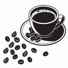 Aromatic coffee cup beans brew morning drink